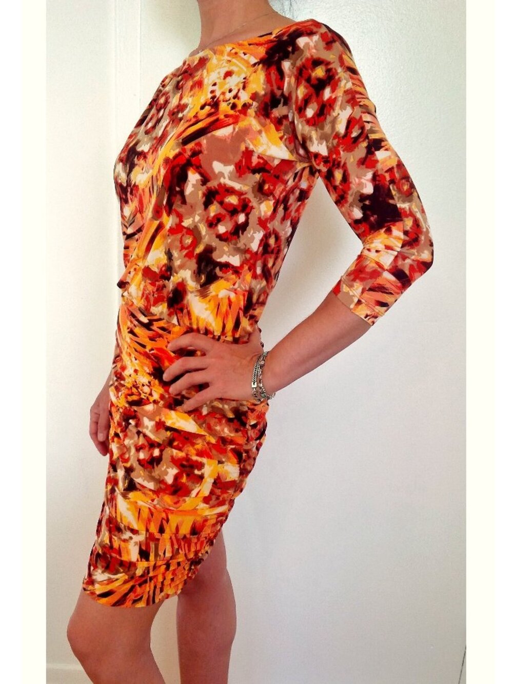 Like new - Femme de Carriere Printed Stretch Jersey Dress - medium